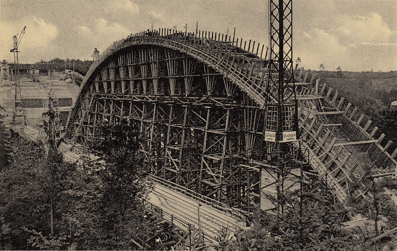Bau der Teufelstalbr&uuml;cke 1936